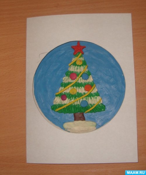 Рисование Новогодняя открытка средняя