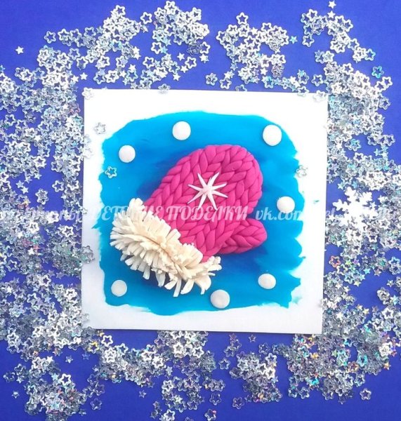 Зимние поделки из пластилина