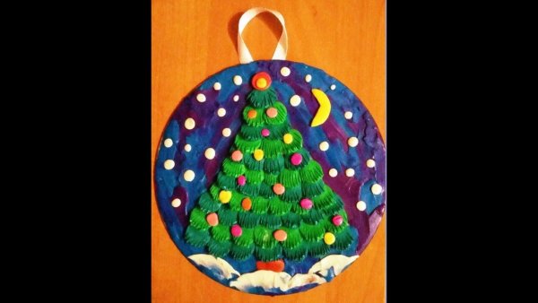 Пластилинография новый год