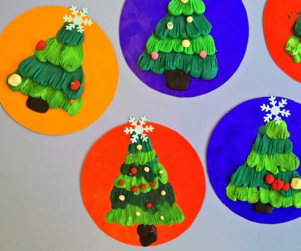 Поделки из пластилина к новому году