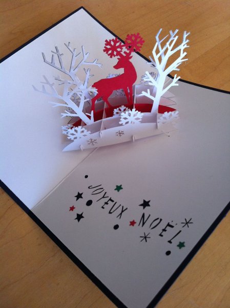 Новогодняя открытка киригами