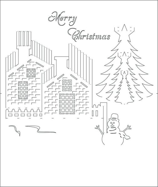 Киригами новый год схемы