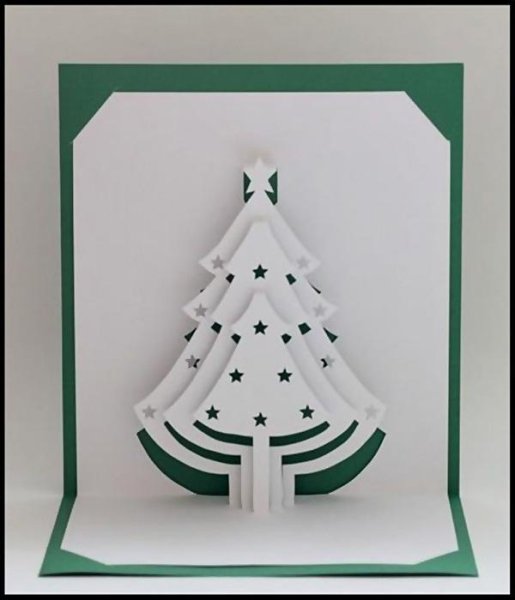 Елка в технике киригами