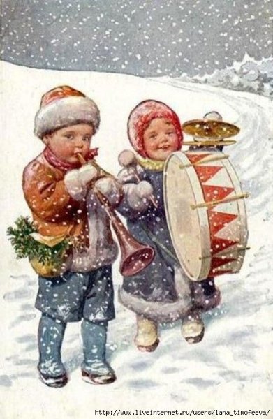 Старинные зимние открытки