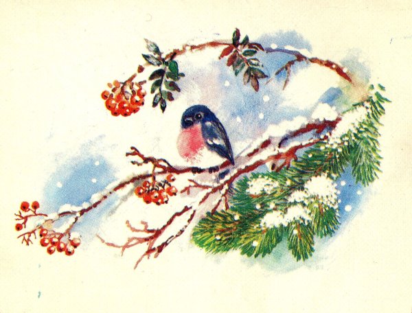 Старинные зимние открытки