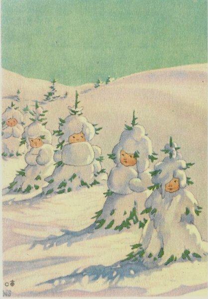 Новогодняя открытка 1937