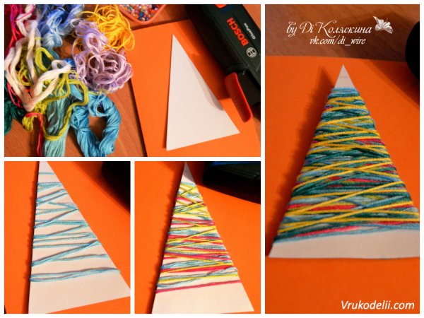 Вышивка изонить елка