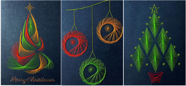 Новогодняя елка в технике изонить