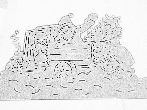 Вытынанка камин новогодний