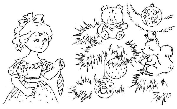 Раскраски для девочек новогодние