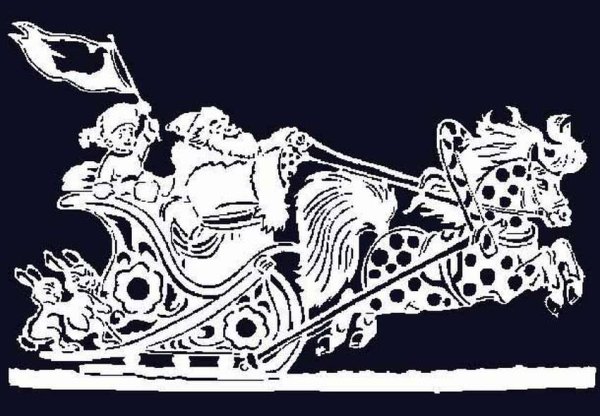 Вытынанки сани Деда Мороза