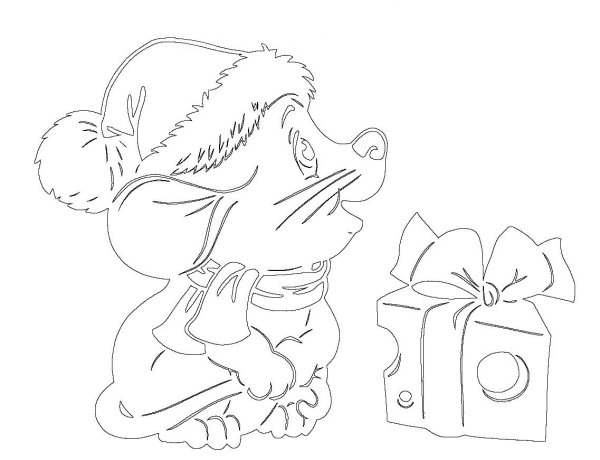 Вытынанка новогодние зверюшки