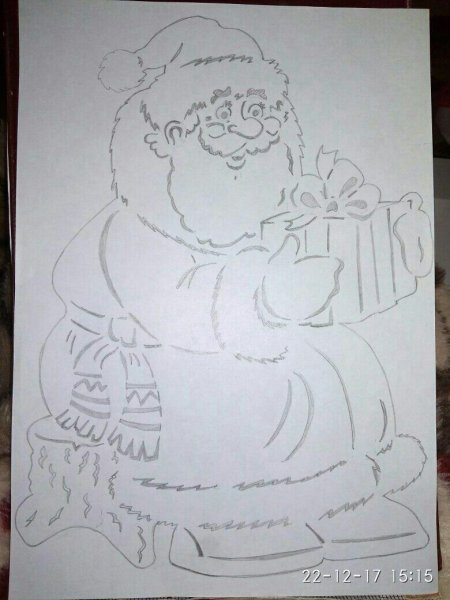 Мешок Деда Мороза вытынанка