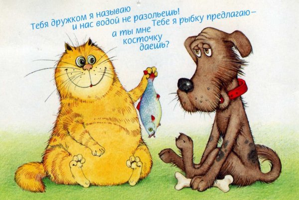 Смешные открытки про дружбу