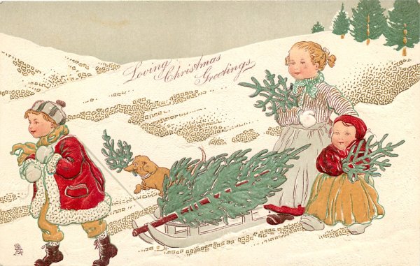 Ретро открытки детские новогодние