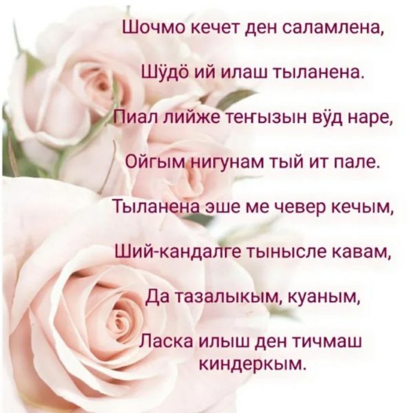 У ий дене саламлымаш