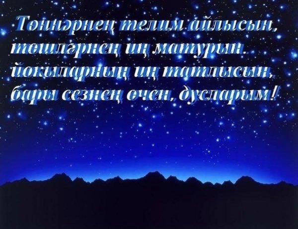 Спокойной ночи мужчине на татарском языке