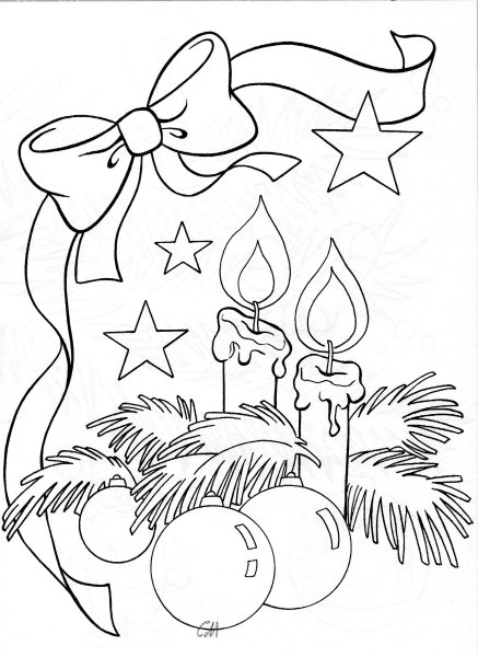 Новогодняя открытка карандашом