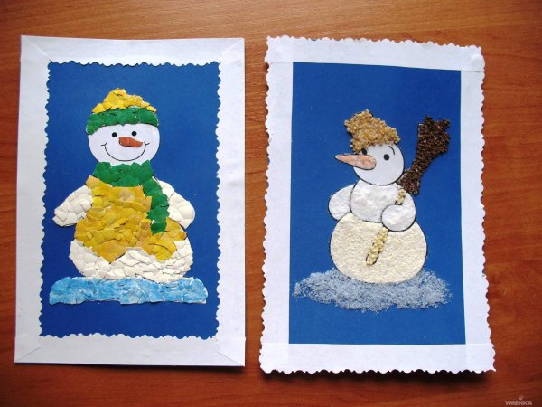 Поделка Снеговик открытка