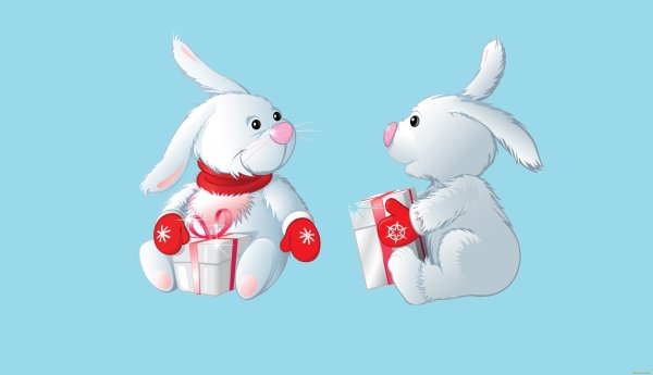 Новогодний зайчик с подарком