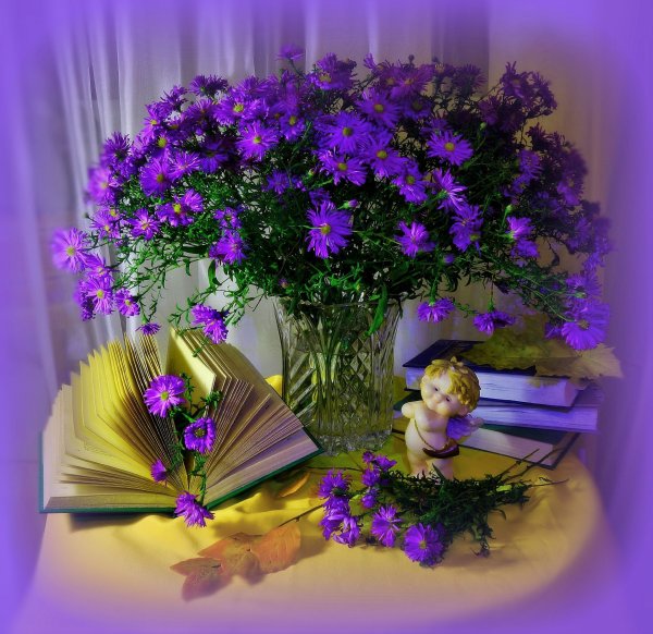 Добрый вечер с цветами