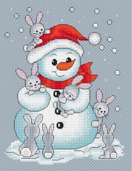 Снеговик рисунок на новый год