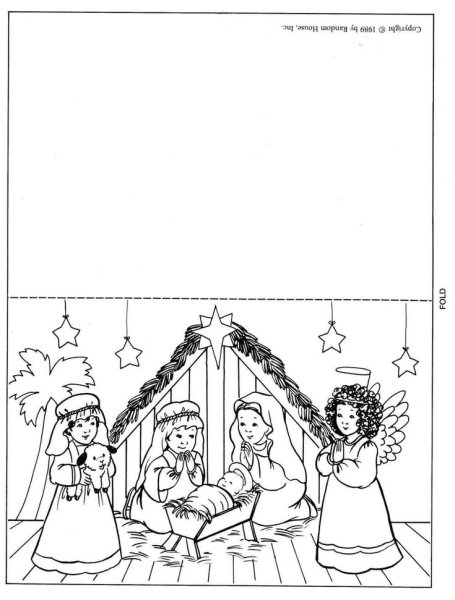 Рождественские открытки раскраски