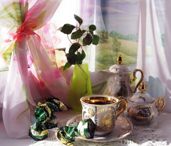 Утреннего чаепития с пожеланиями