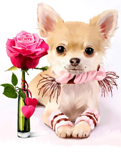 Цифровой художник Лорри Kajenna Кайенна собаки