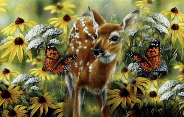 Летний пейзаж с животными