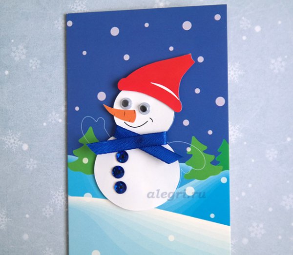 Новогодняя открытка своими руками для детей