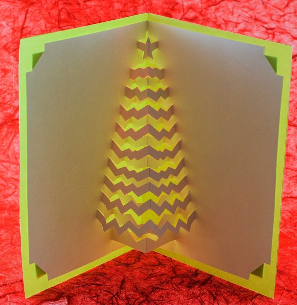 Объемная Новогодняя открытка елочка