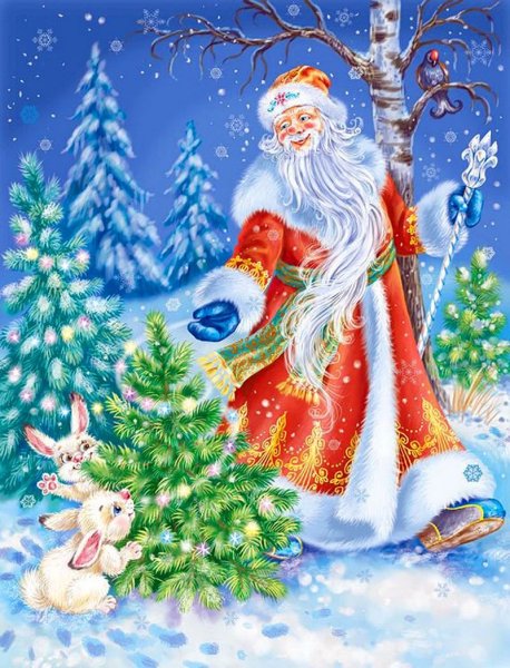 Детские новогодние рисунки