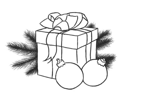 Новогодняя раскраска (мишка)