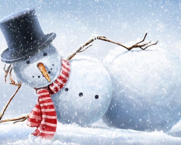 Снеговик лежит