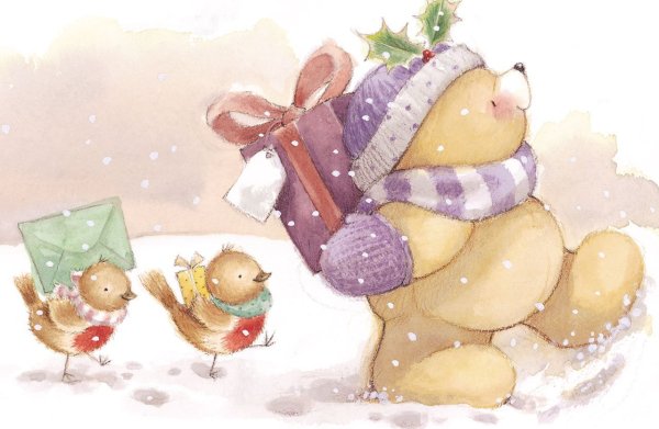 Акварельные иллюстрации новый год