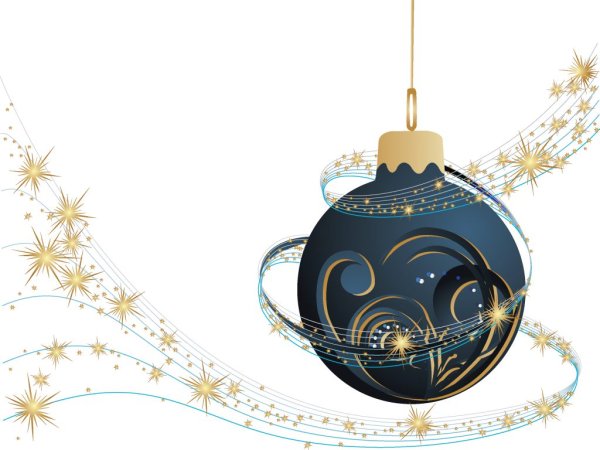 Новогодние шары для открытки на прозрачном фоне