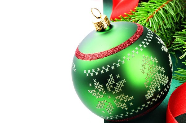 Зеленые новогодние шары