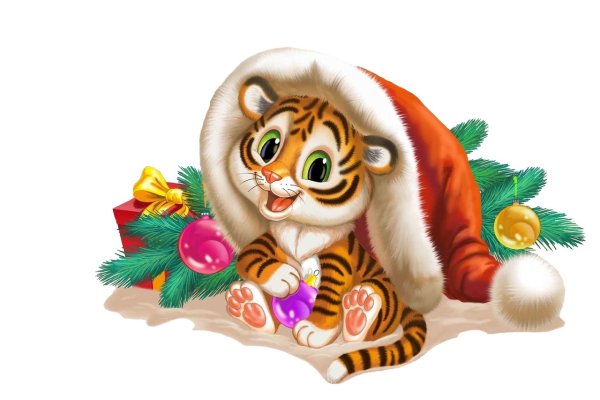Новогодние открытки с тигренком