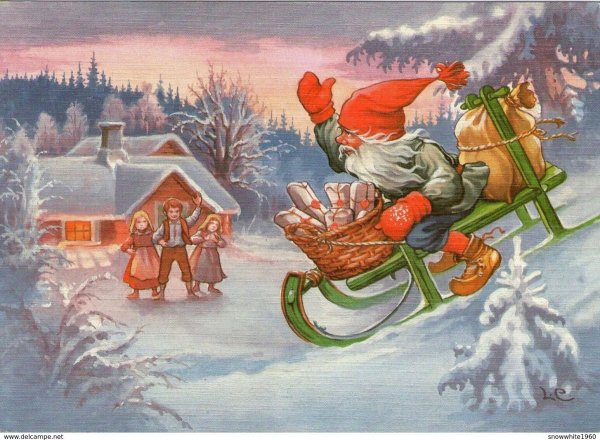 Новогодние открытки Гномы