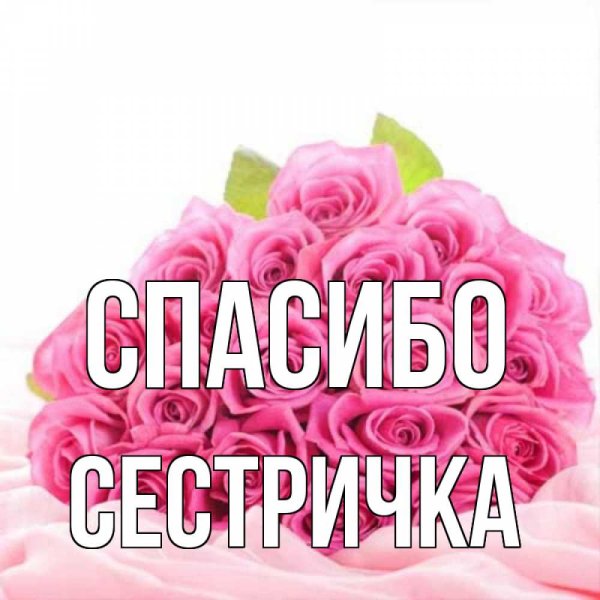 Спасибо сестренка