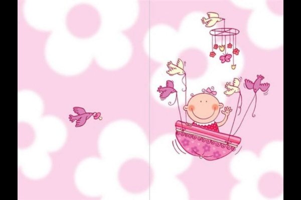 Открытка с новорожденной девочкой