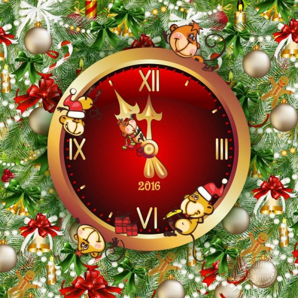 Красивые новогодние часы