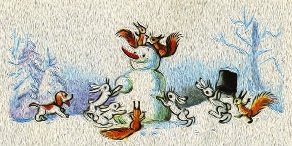 Снеговик почтовик иллюстрации Сутеева