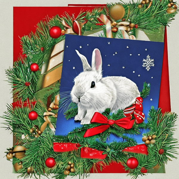 Новогодний заяц акрилом