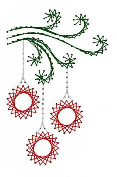 Новогодние открытки из ниток