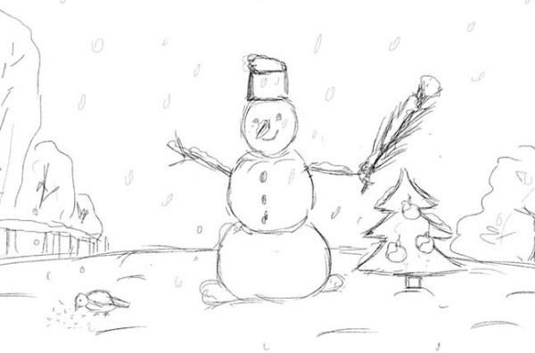 Зимние рисунки для срисовки