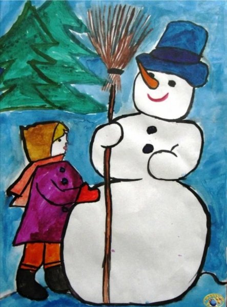 Рисование зимние забавы