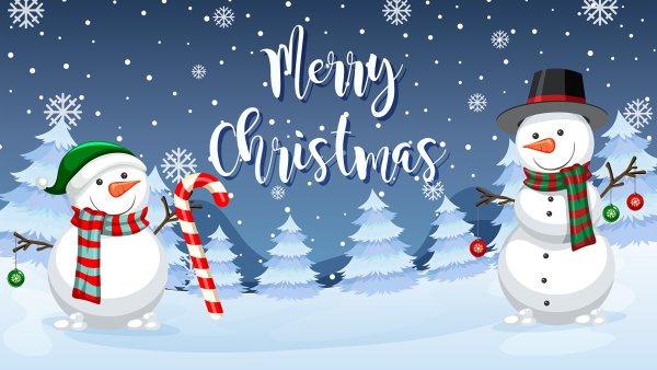 Новогодние открытки со снеговиком