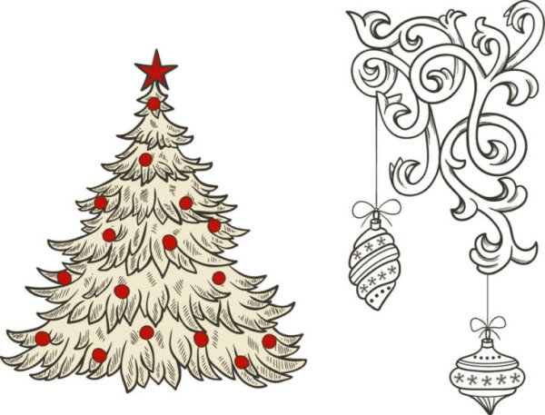 Рисунки на новый год для срисовки